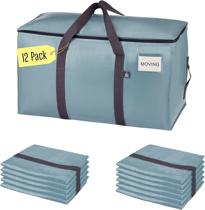 VENO 12 Pack Moving Bags, Upgraded Heavy Duty, Moving Boxes Alternative by Veno