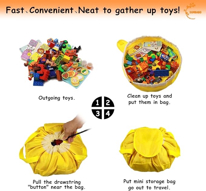 Toy Storage for Lego Play Mat Bag - Image 8