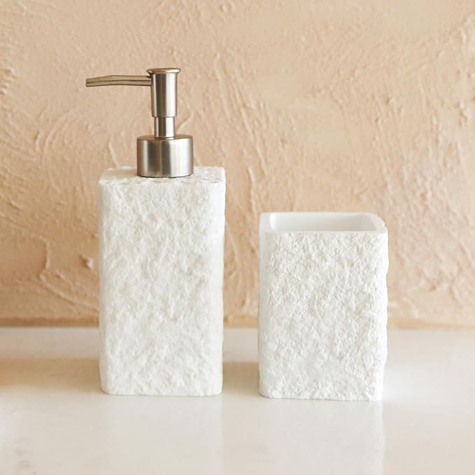White Stone-Look Toothbrush Holder - Image 5