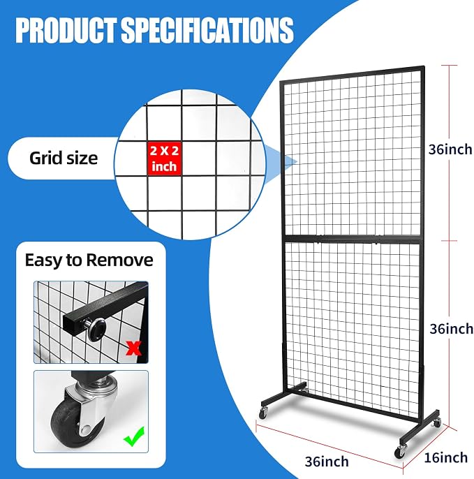Grid Wall Panels, 2 Packs 3'x 6' Grid wall Panels Stand - Image 2