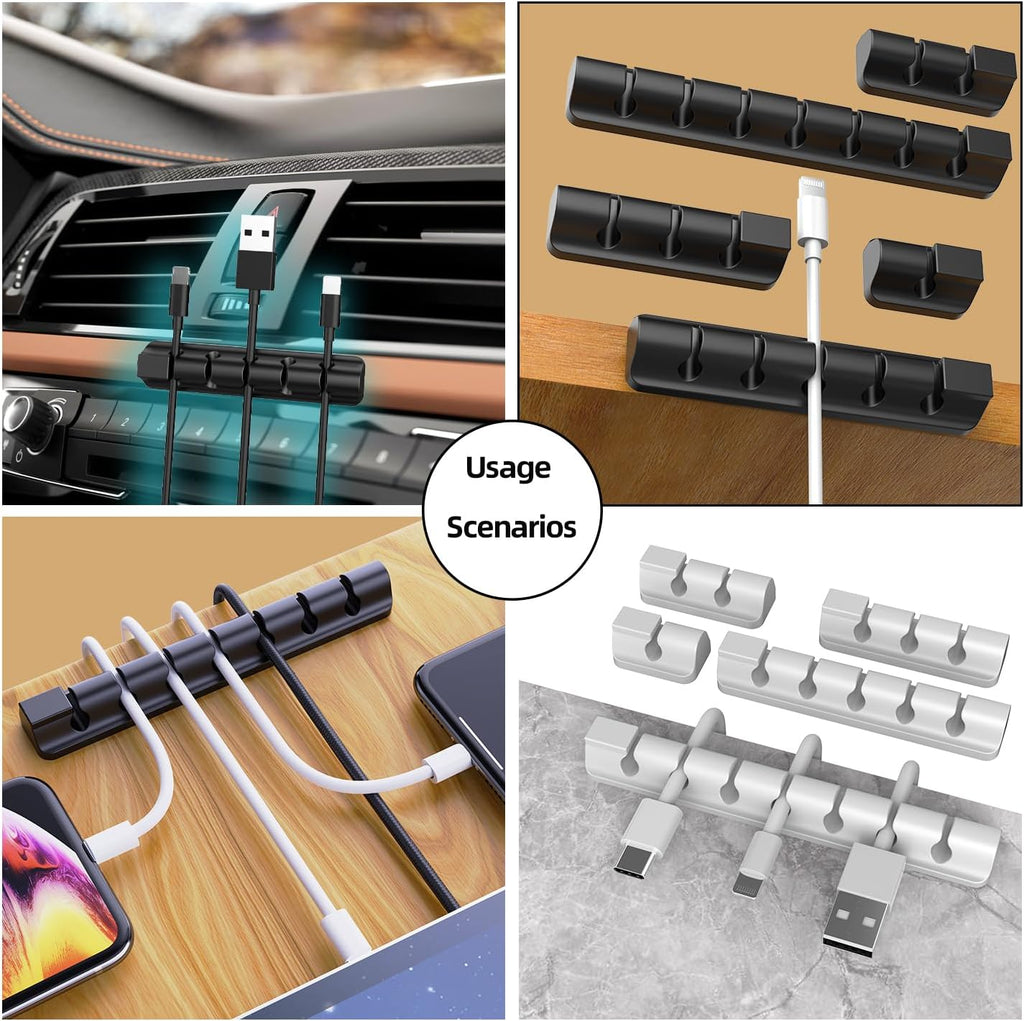 11PCS Cable Management Cord Holder Organizer, Magnetic Cable Clips