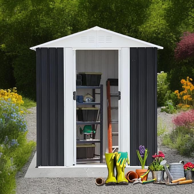 Outdoor Sheds 5FT x 3FT Outdoor Storage, Metal Anti-Corrosion Utility Tool House - Image 3