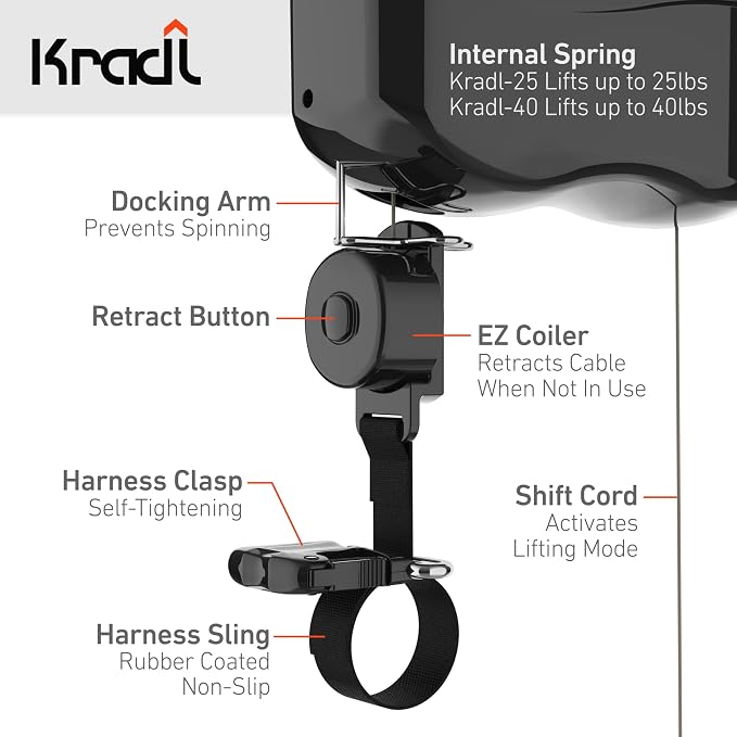 Kradl - Ceiling Mount Bike Lift and Rack. Bicycle Storage Hoist Without - Image 5