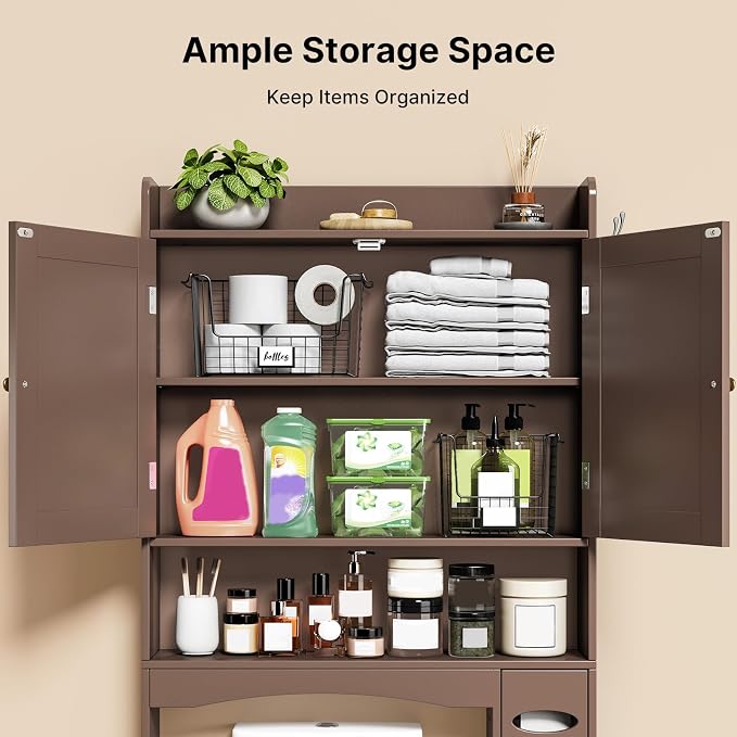 Ahomly Over The Toilet Storage Cabinet, 32.3" W Over Toilet Bathroom Organizer - Image 8