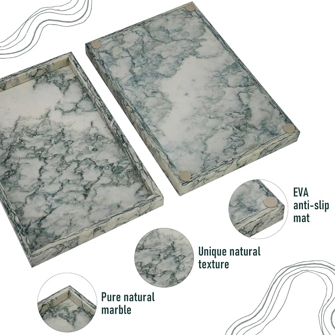 Marble Bathroom Tray, Pure Natural Vanity Tray, Marble Tray - Image 4