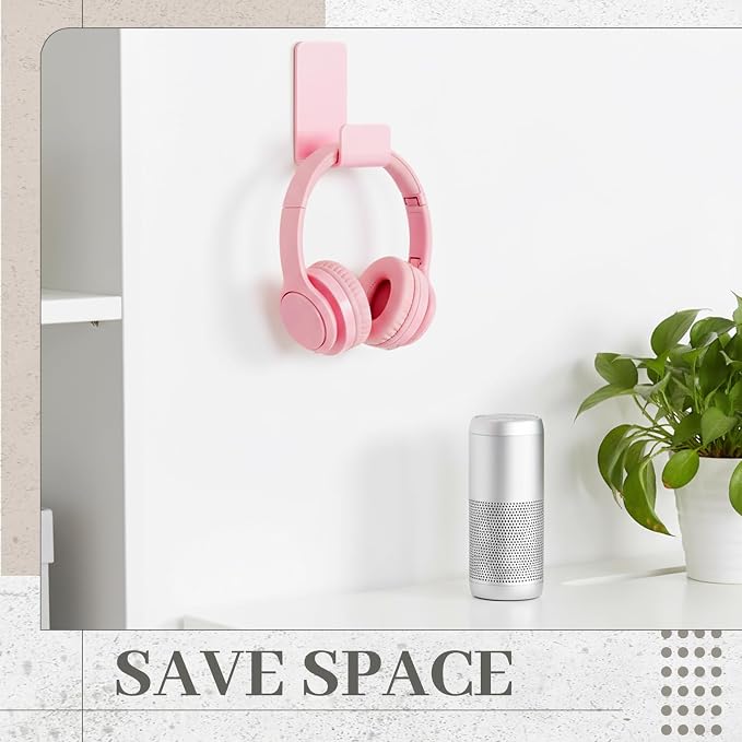 Weewooday 4 Pieces Headphone Hanger Holder Desk Adhesive Headphone Hook Wall - Image 4