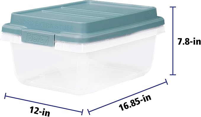 Hefty HI-RISE 18 Qt Plastic Storage Bins - Image 7