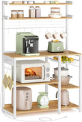VASAGLE Bakers Rack with Power Outlet, 35.4 Inches Microwave Stand, Coffee Bar by VASAGLEbySONGMICSHOME