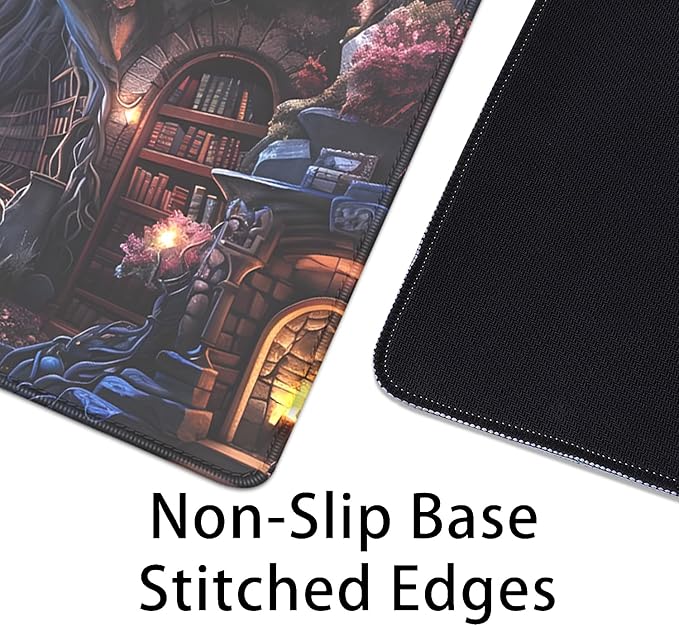 Magic Library Mouse Pad, Mysterious Collection of Books Mousepad Desk Pad - Image 6