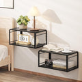 Floating Nightstand Set of 2, Wood Bedside Shelf Wall Mounted Nightstand by NANAGIFTREE