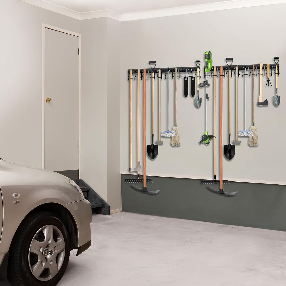 LEYU Metal Garage Tool Organizer Wall Mount, 2 Pack Garden Tool