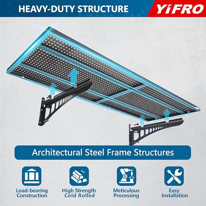 2-Pack 1.5x4ft Heavy Duty Garage Wall Shelving, 500 lbs Load Capacity, Garage - Image 3
