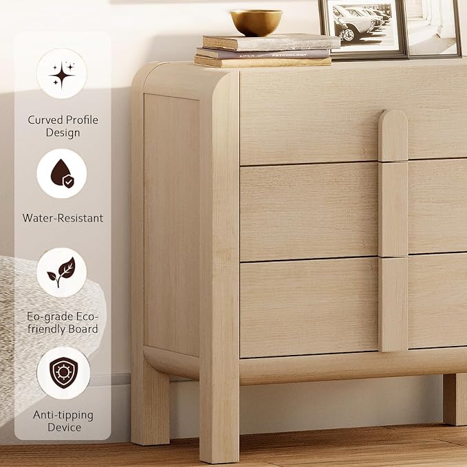 WAMPAT 3 in 1 9 Drawer Dresser for Bedroom, 94.5" Wide Mid Century Modern Wide - Image 5