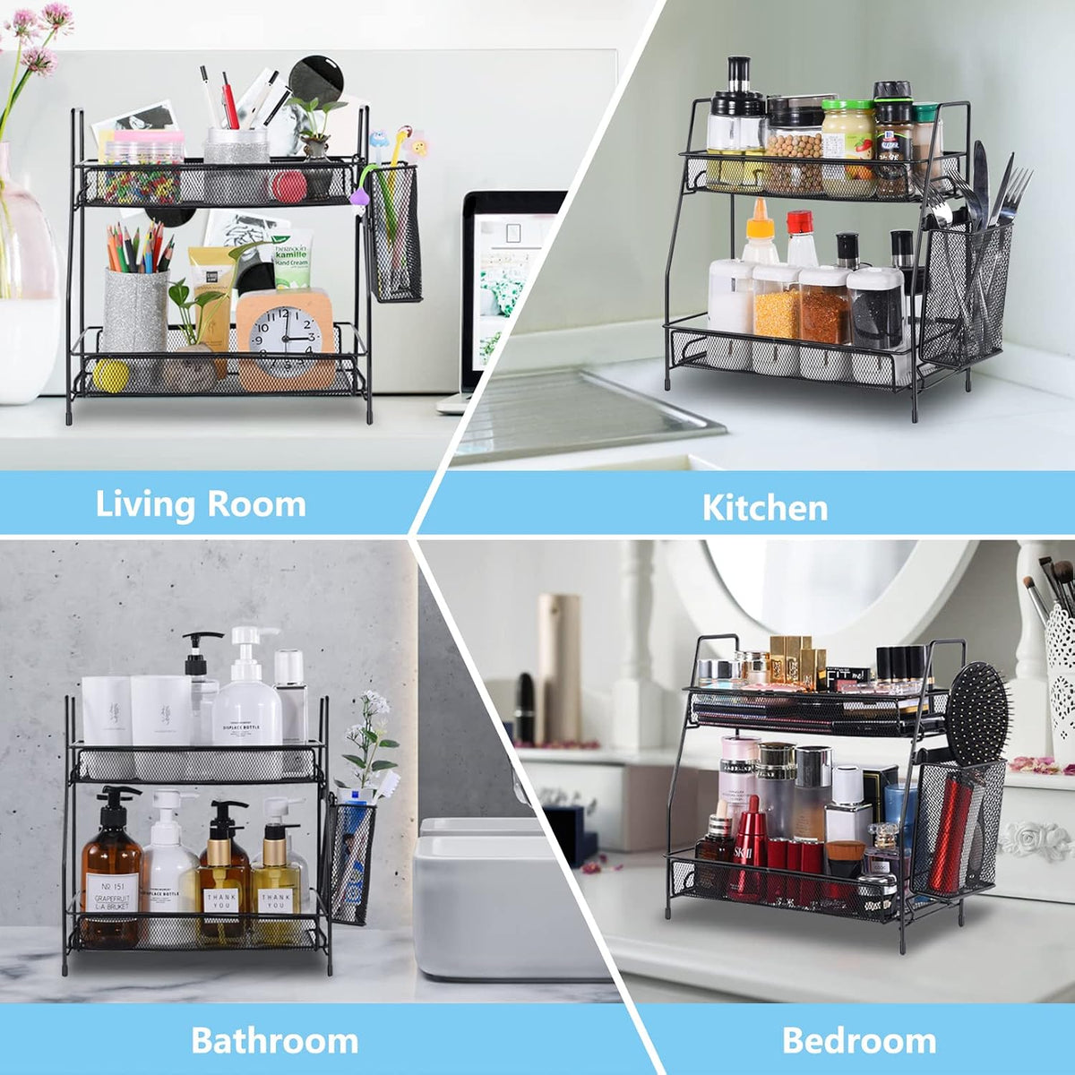 2-Tier Bathroom Countertop Organizer,Skincare, Makeup Countertop