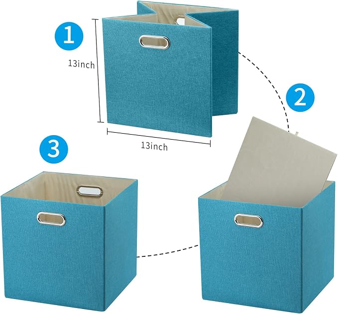Cube Storage Bins 13×13 Linen Foldable Box - Image 3