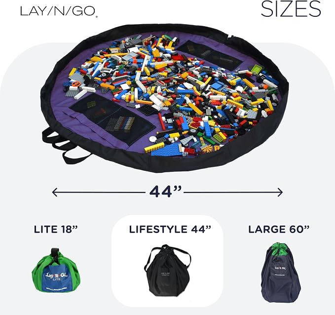 Lay-n-Go 2-in-1 Small Portable Drawstring Toys Storage Organizer and Play Mat - Image 5