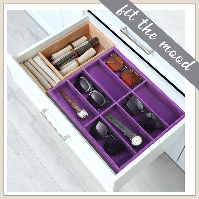Amylove 2 Pcs Sunglass Organizer Trays Glasses Stackable Jewelry Trays Sunglass - Image 6