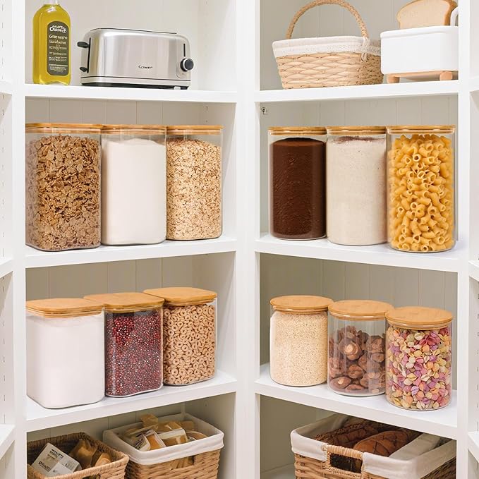 ComSaf Glass Food Storage Containers, 3.6Qt/1.2Qt Glass Flour and Sugar - Image 5
