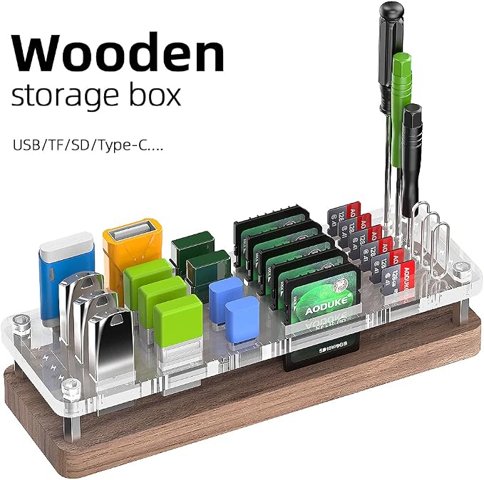 29 Slots Wooden Memory Card Case - Image 3