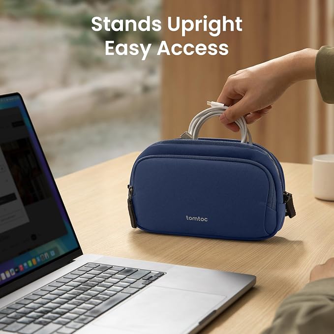 tomtoc Electronic Organizer Travel Case, Water Resistant Dual Compartment Tech - Image 3