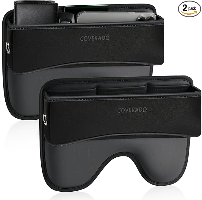 Coverado Universal Car Seat Gap Filler Organizer, Premium Suede Leather Car by COVERADOAUTO