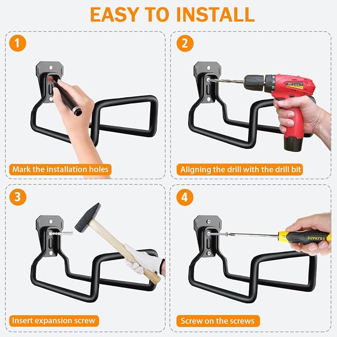Metal Garden Hose Holder, Wall Mounted Water Hose Holder - Image 4