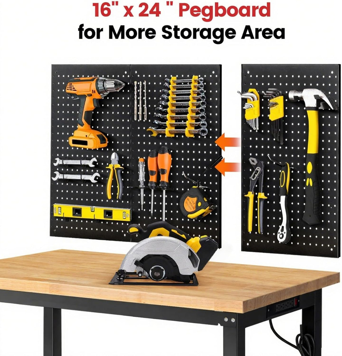 48" Heavy Duty Workbench for Garage, Adjustable Height Work Table with