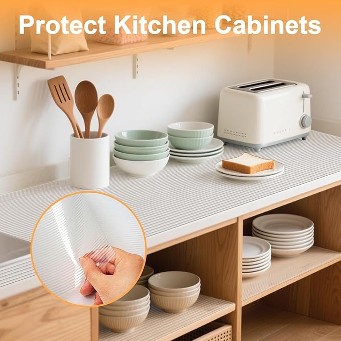 FEXIA Shelf Liners for Kitchen Cabinets Non-Slip Drawer Liner 12 Inches x 30 FT - Image 5