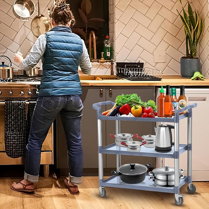3-Tier Plastic Service Utility Cart - Image 6