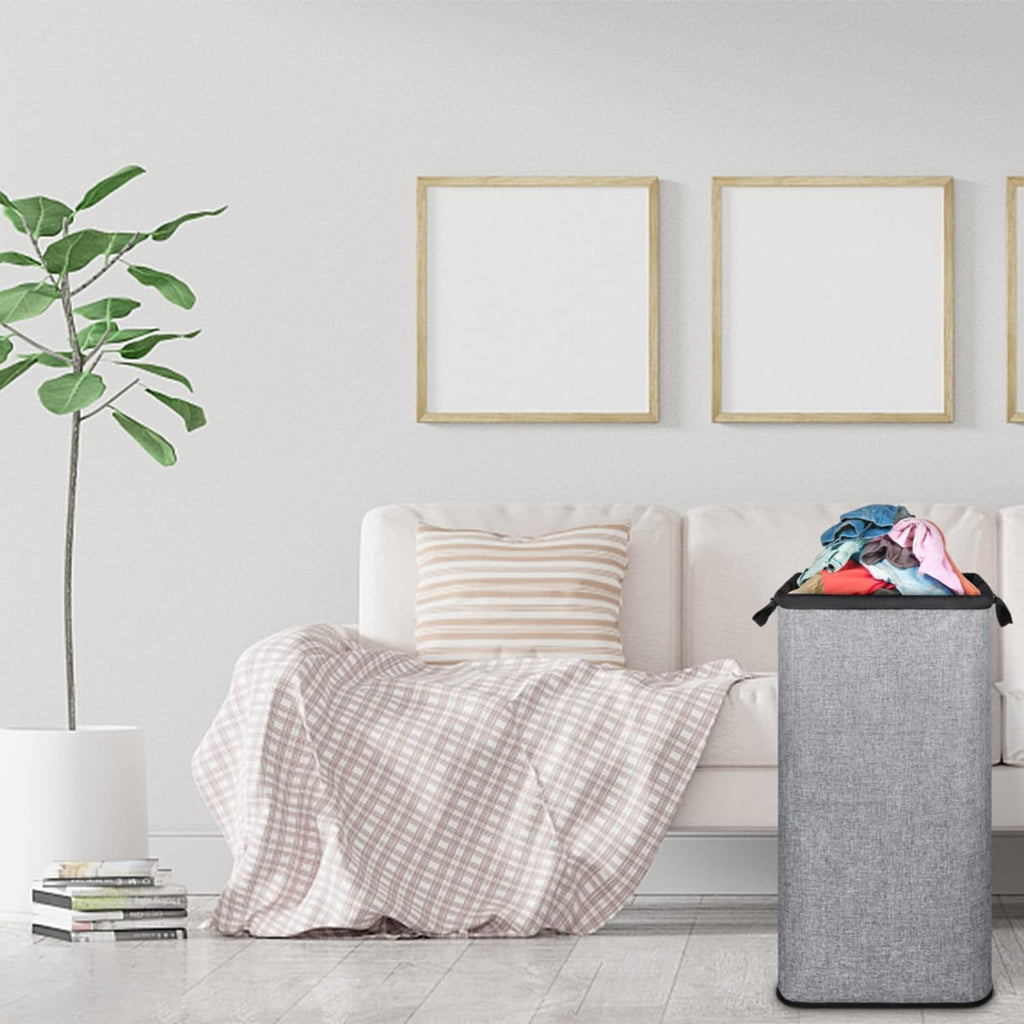 Extra Large Laundry Hamper, Folding 100L Laundry Basket, Grey