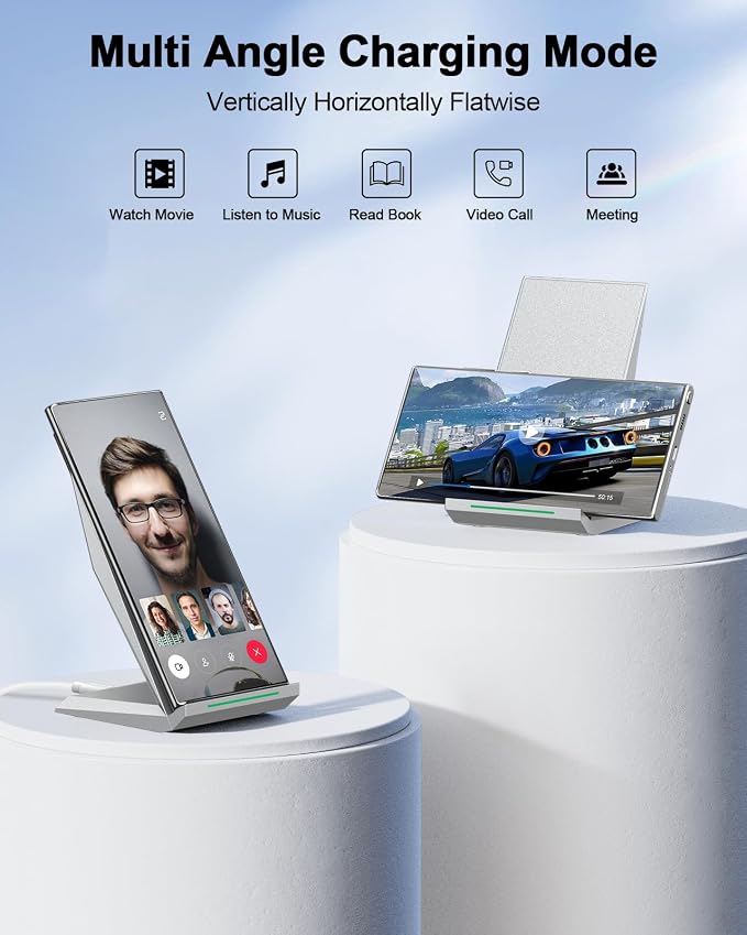 NANAMI Fast Wireless Charger, Qi Certified Charging Stand 7.5W Compatible - Image 4