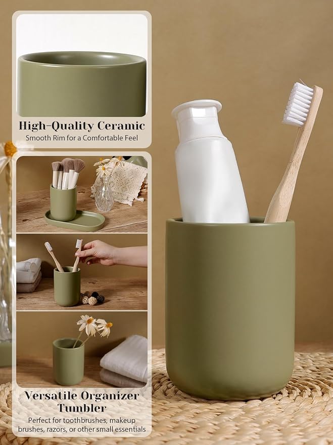 INGOFIN 3 Pcs Ceramic Bathroom Accessory Set - Image 3