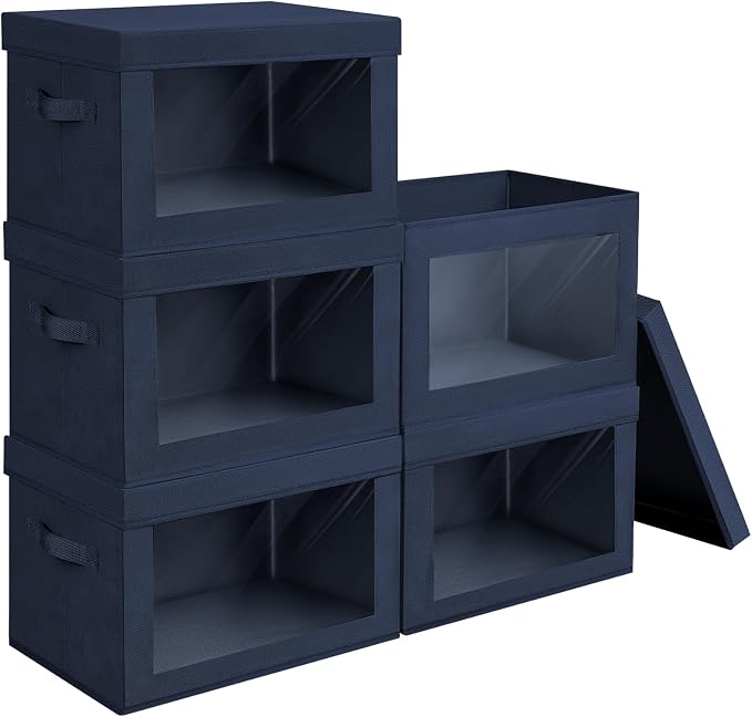 Stackable Storage Bins with Lids by Homsorout