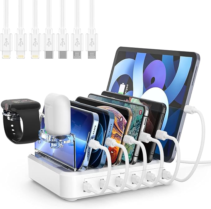 Charging Station for Multiple Devices, 60W 6 Port Charger Station - Image 8