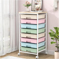 Rolling Storage Cart with Drawers, Utility Cart With 8 Drawers and Wooden by SYKIARIOL