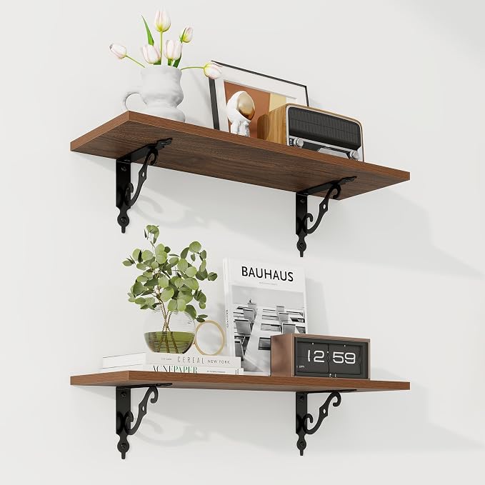 RICHFOCUS Floating Shelves for Wall Decor, 24Inch Shelves Set of 2, 24W x 8D by Unknown