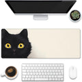 Desk Pad,Black Cat Desk Mat,Cute Cat Large Gaming Mouse Pad for