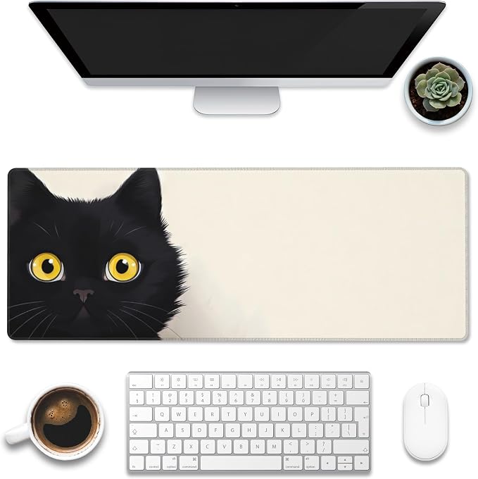 Desk Pad, Cute Cat Large Gaming Mouse Pad by Eflxamz