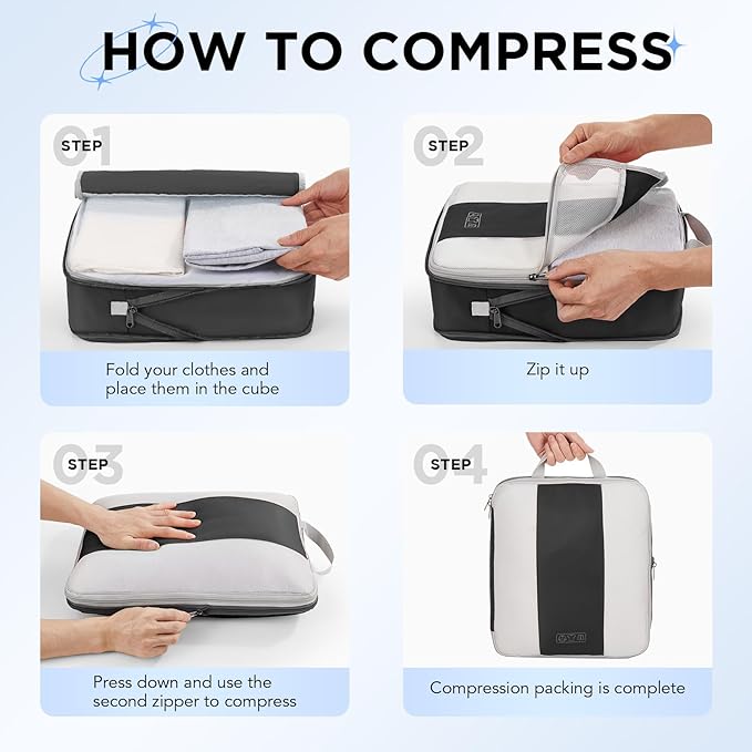 8 Set Compression Packing Cubes - Image 3