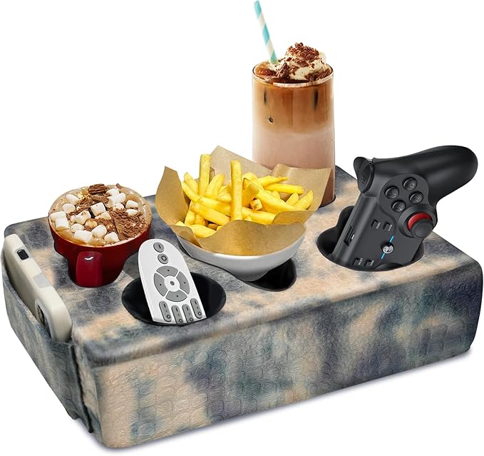 Couch Cup Holder Pillow, 5 Hole Couch Drink Holder! Keep Drinks Hand Side and by NISDOING
