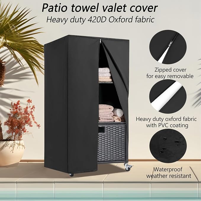 Outdoor Towel Rack for Pool Outdoor Pool Towel Storage Cabinet - Image 6