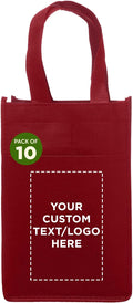 DISCOUNT PROMOS Non-Woven Vineyard Two Bottle Wine Bags by DISCOUNTPROMOS