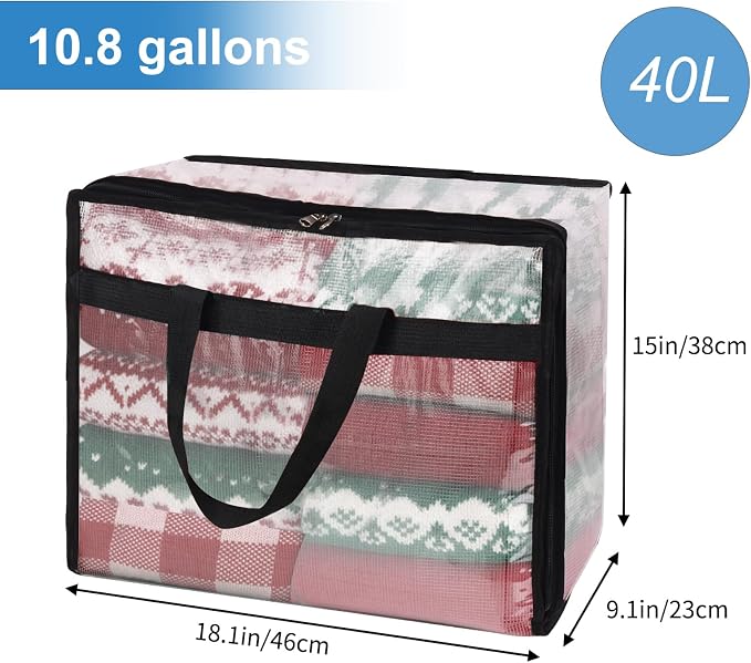 Fixwal 4 Pack 40L Blanket Storage Bags - Image 2