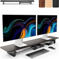 KIVY Dual Monitor Riser With Integrated Metal Shelf by KIVY