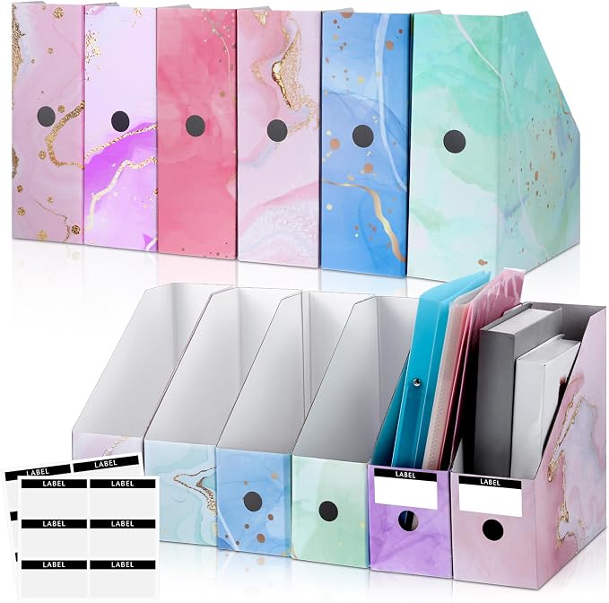 PerKoop 12 Pcs Magazine File Holder Foldable Decorative Cardboard File Folders by PerKoop