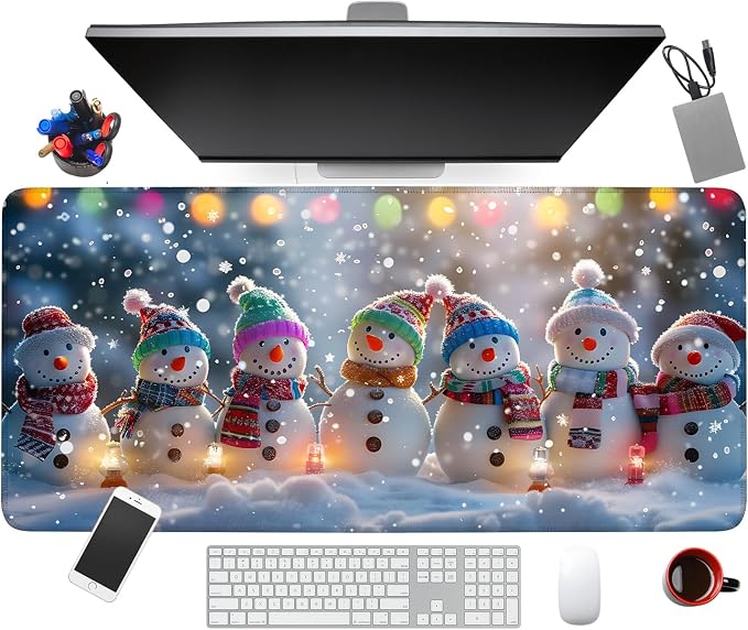 Large Mouse Pad, Snowman Christmas Desk Mat, Extended Gaming Mouse Pad - Image 8
