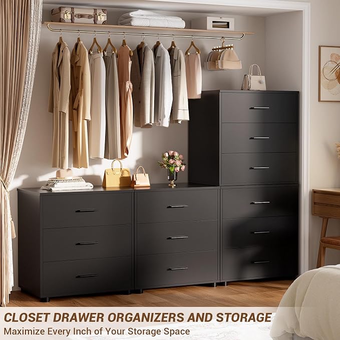 Aheaplus Closet Drawers Set of 2, Wood Closet Organizers and Storage - Image 2