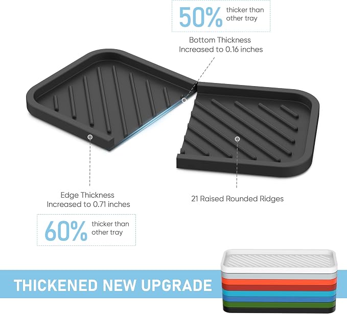 EG-SIPRO Silicone Sponge Holder, Large 10" Kitchen Sink Organizer Tray Kitchen - Image 2