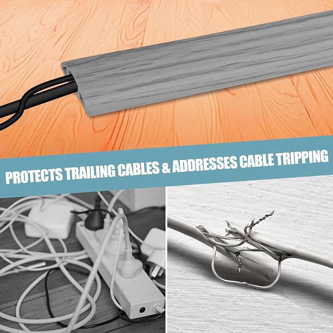 Floor Cord Cover Self Adhesive Cord Hider, 10FT Cable Management, Extension - Image 6