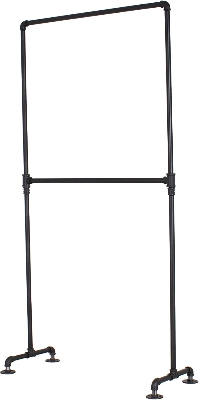 Industrial Pipe Double Rail Clothing Rack by William Robert's Vintage by WilliamRobertsVintage